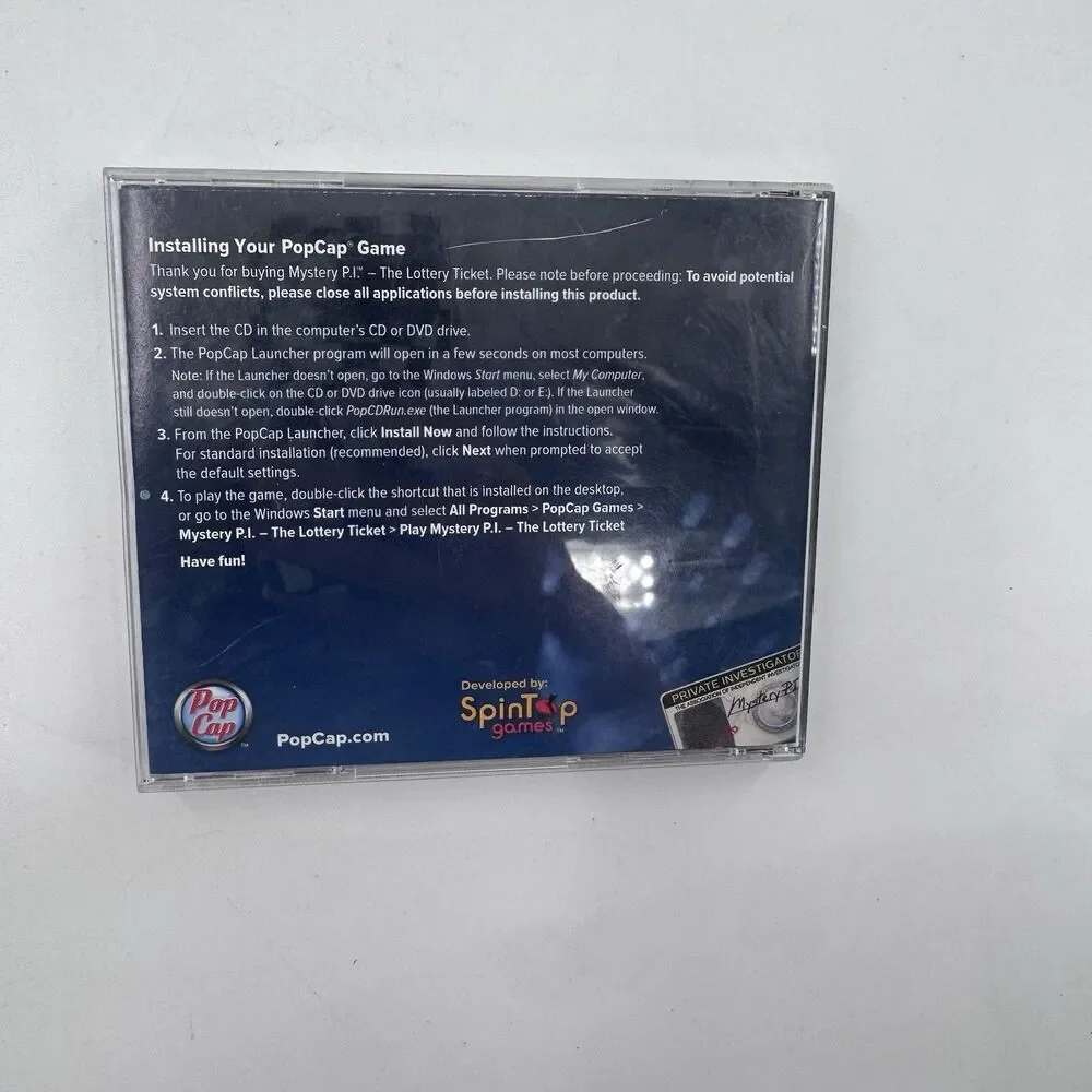 Mystery P.I. The Lottery Ticket - PC, 2007 - Pop Cap - Fast Shipping